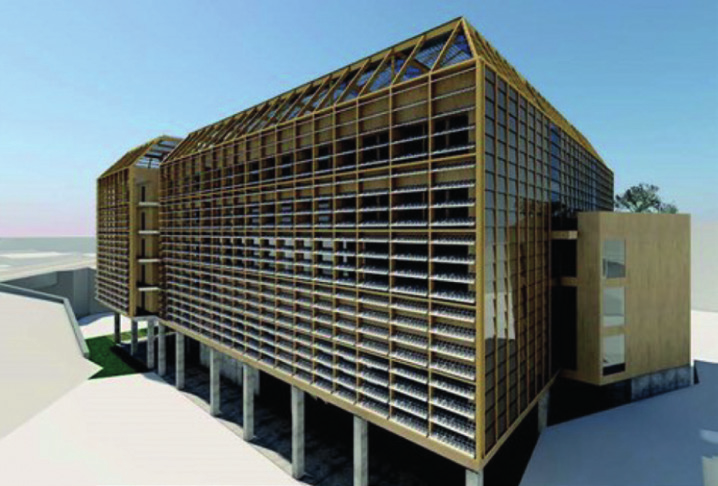 le batiment vu de coté