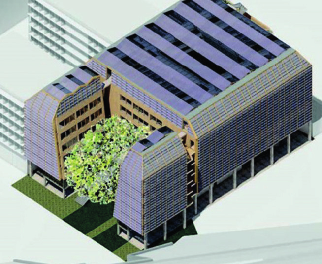 Le batiment vu du dessus